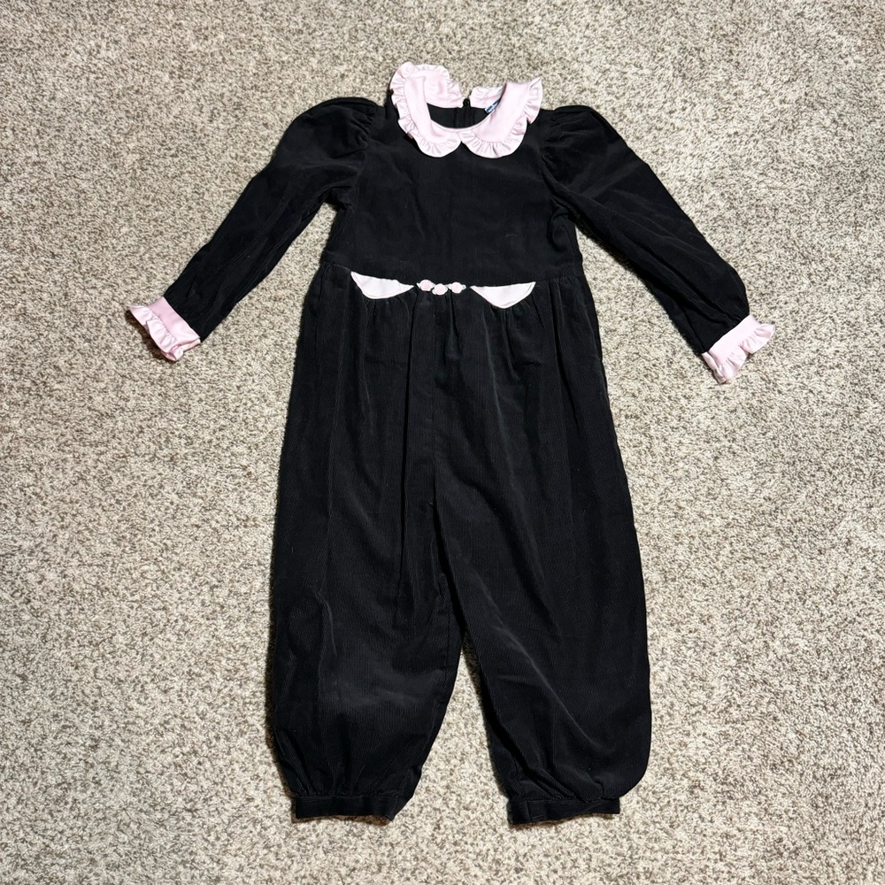 Vintage Polly Flinders Corduroy Jumpsuit Peter Pan Collar 3T/4T
